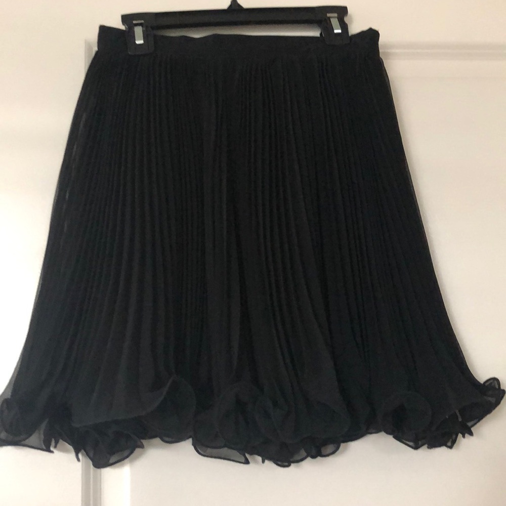 Black mini ruffle skirt
